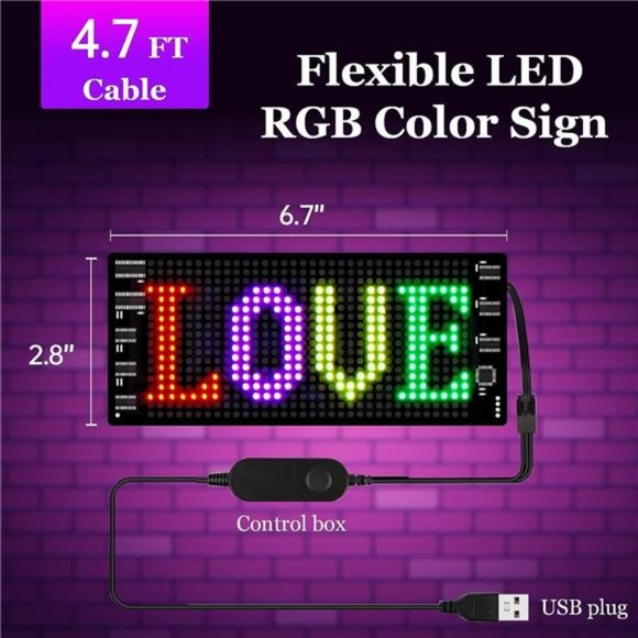 GOTUS Light Signs for Car,Programmable LED Sign,Flexible Digital Sign,Control by - Picture 3 of 6